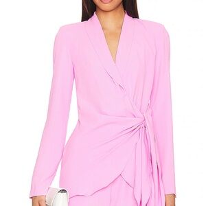 Elegant Pink Wrap Blouse